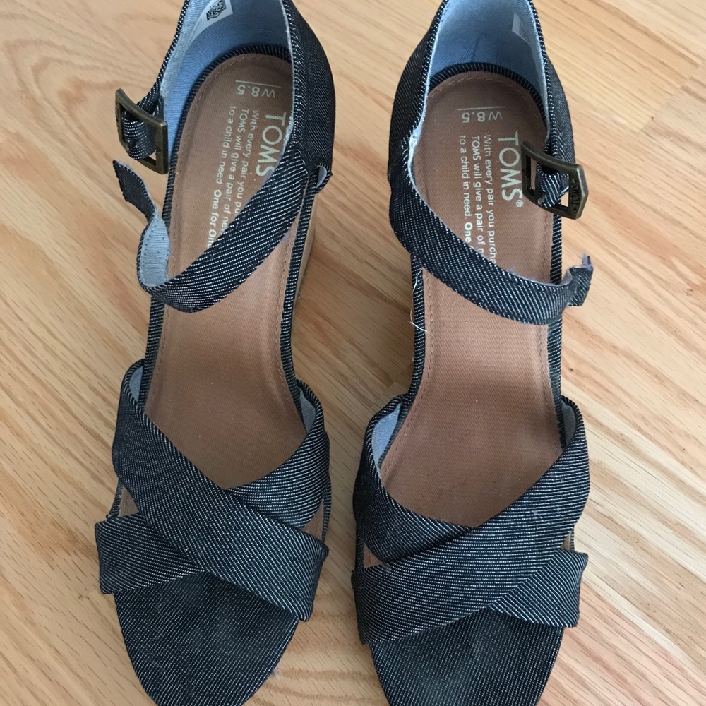 Toms denim wedge sandles
